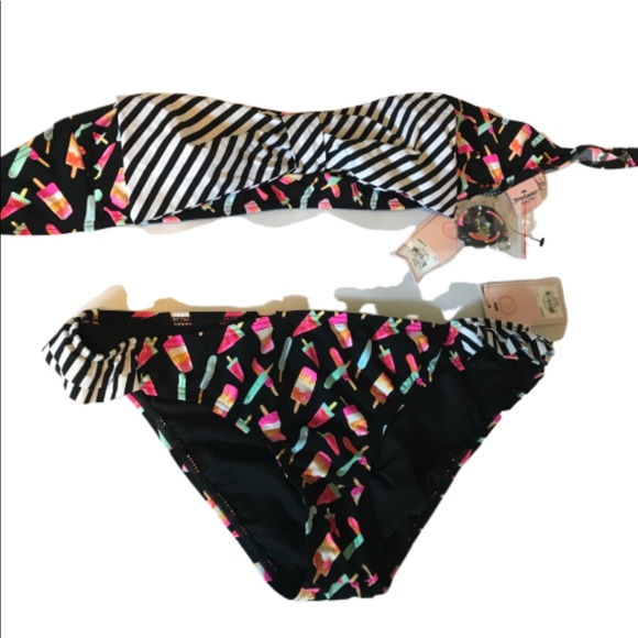 Juicy Couture | NEW Stripe Popsicle Bikini L XL - Picture 6 of 7